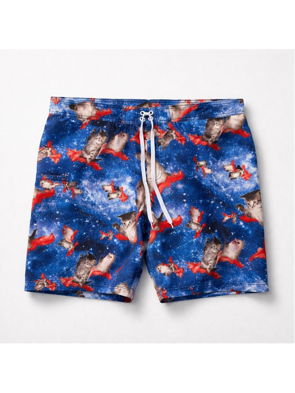 Black Matter Board Shorts Hot Topic Blue Cats Bacon Swim Trunks XL
